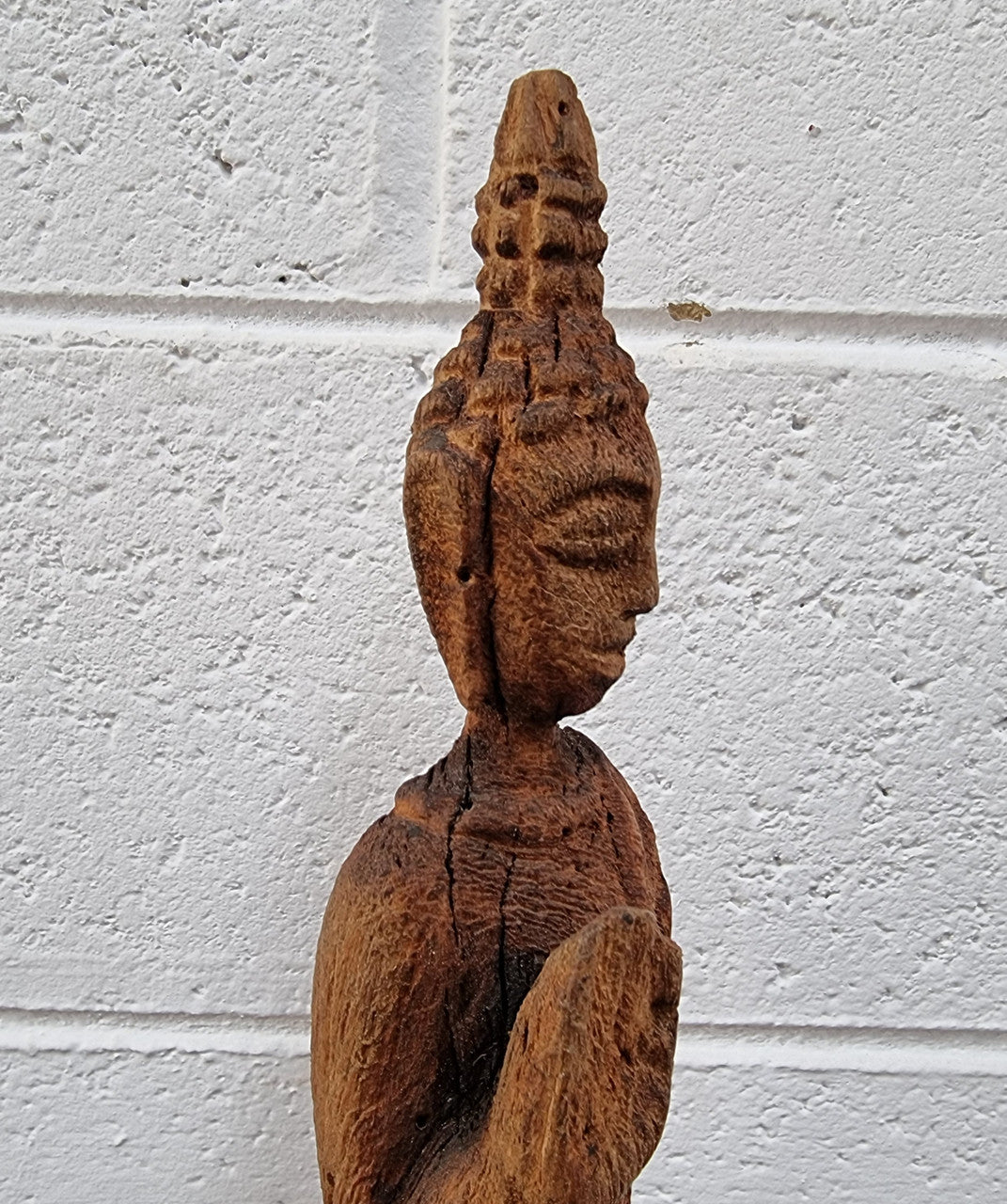 Antique Sukhothai Style Thai carving of a standing Buddha. In good original detailed condition.
