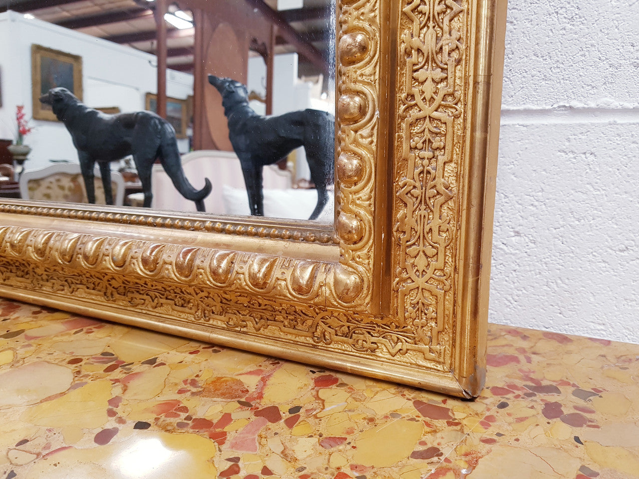 A Beautiful French Gilt Napoleon III Mantle Mirror