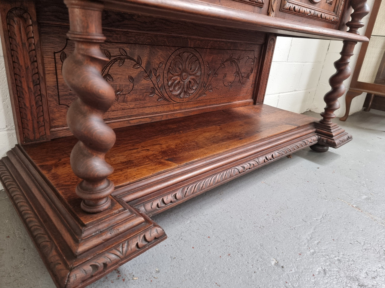 Henry II Style Nicely Carved French Oak Server