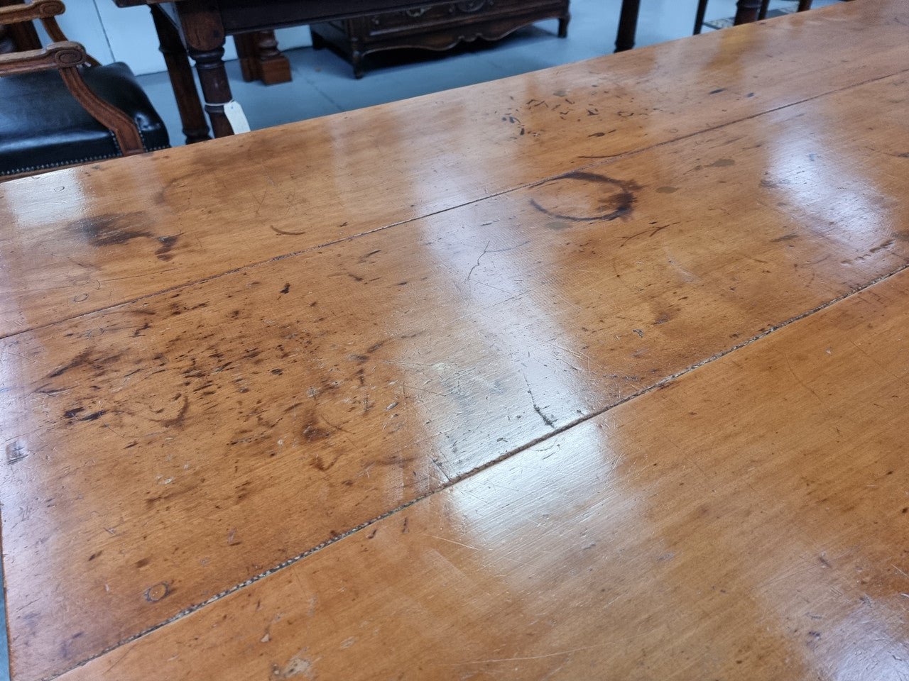 Fabulous Antique Australian Kauri pine farmhouse table that would easily seat 8 to 10 people. in good original detailed condition.
