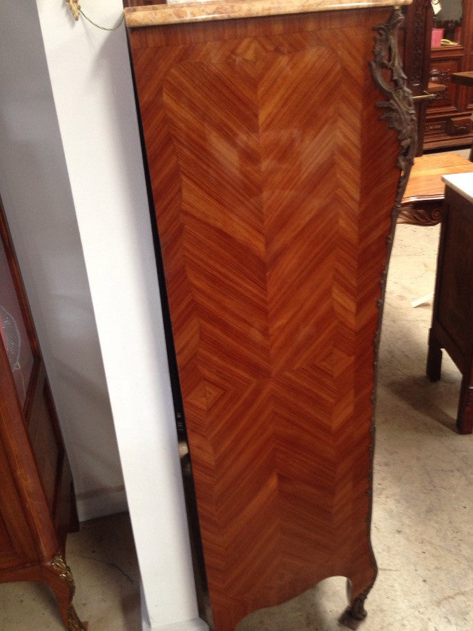 French Marquetry Inlaid Abattant