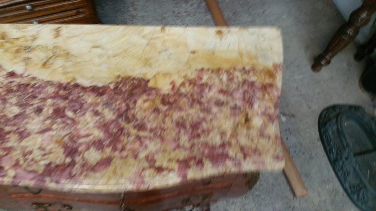 Louis XV Three Drawer Marble Top Commode