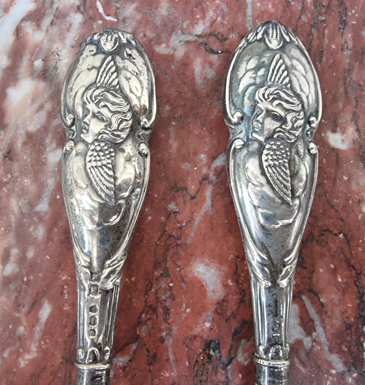 Art Nouveau Style Birmingham Silver Shoe Horn & Boot Lace Hook
