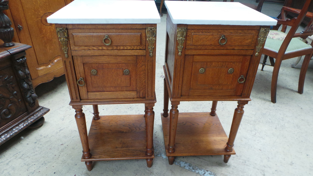 Pair of French Oak Bedside Cabinets-8