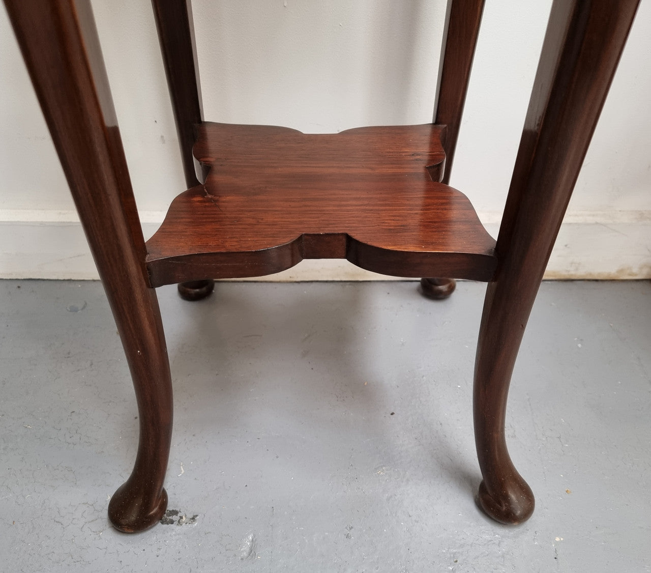 Vintage square two tier Blackwood pedestal/ plant stand. It is in good original detailed condition.