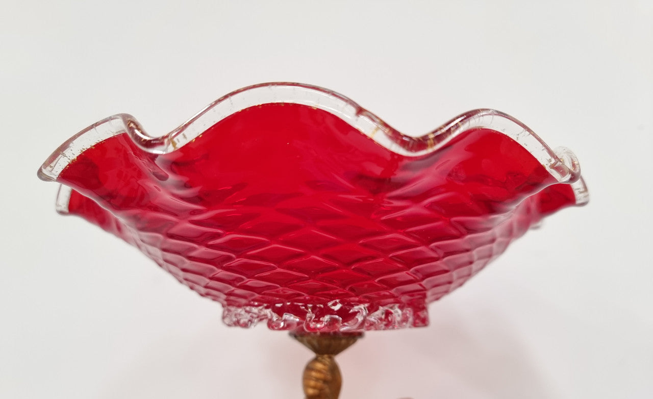 Beautiful Victorian Ruby glass comport and cherub stand in good original condition.