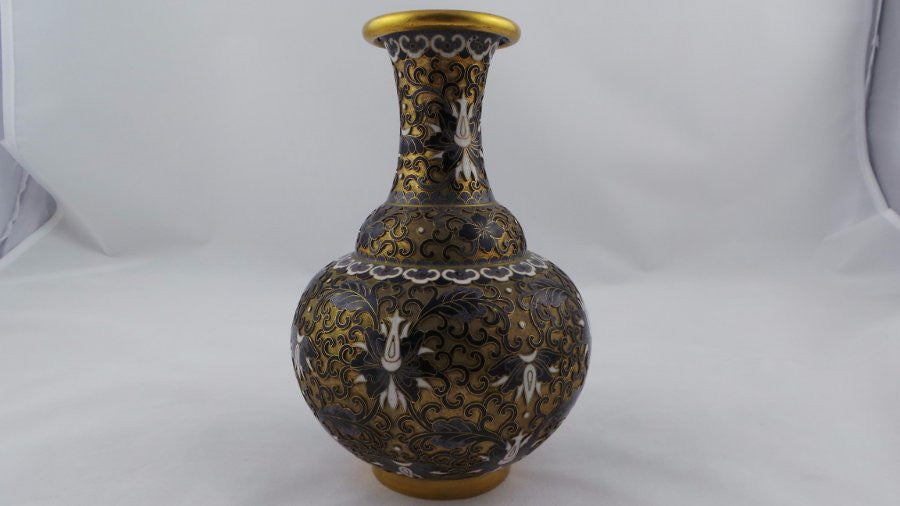 Japanese Cloisonne Vase On Stand