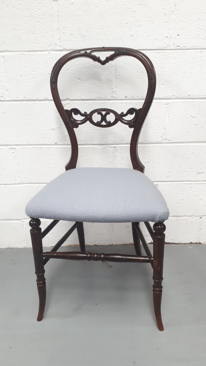 Late Victorian mahogany bedroom chair. In good original condition.