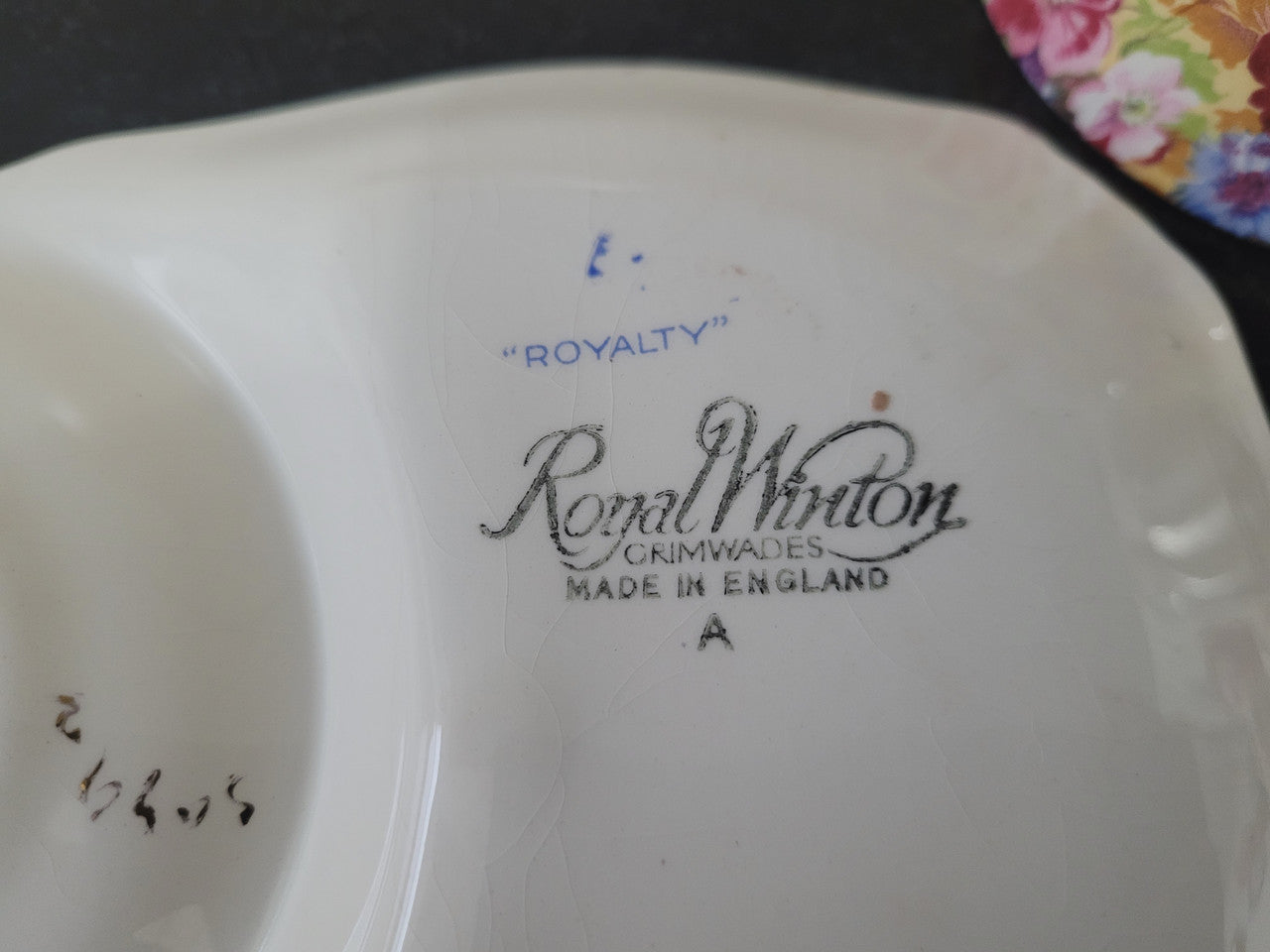 Royal Winton “Royalty” cup and saucer". In good original condition please view photos as they help form part of description.