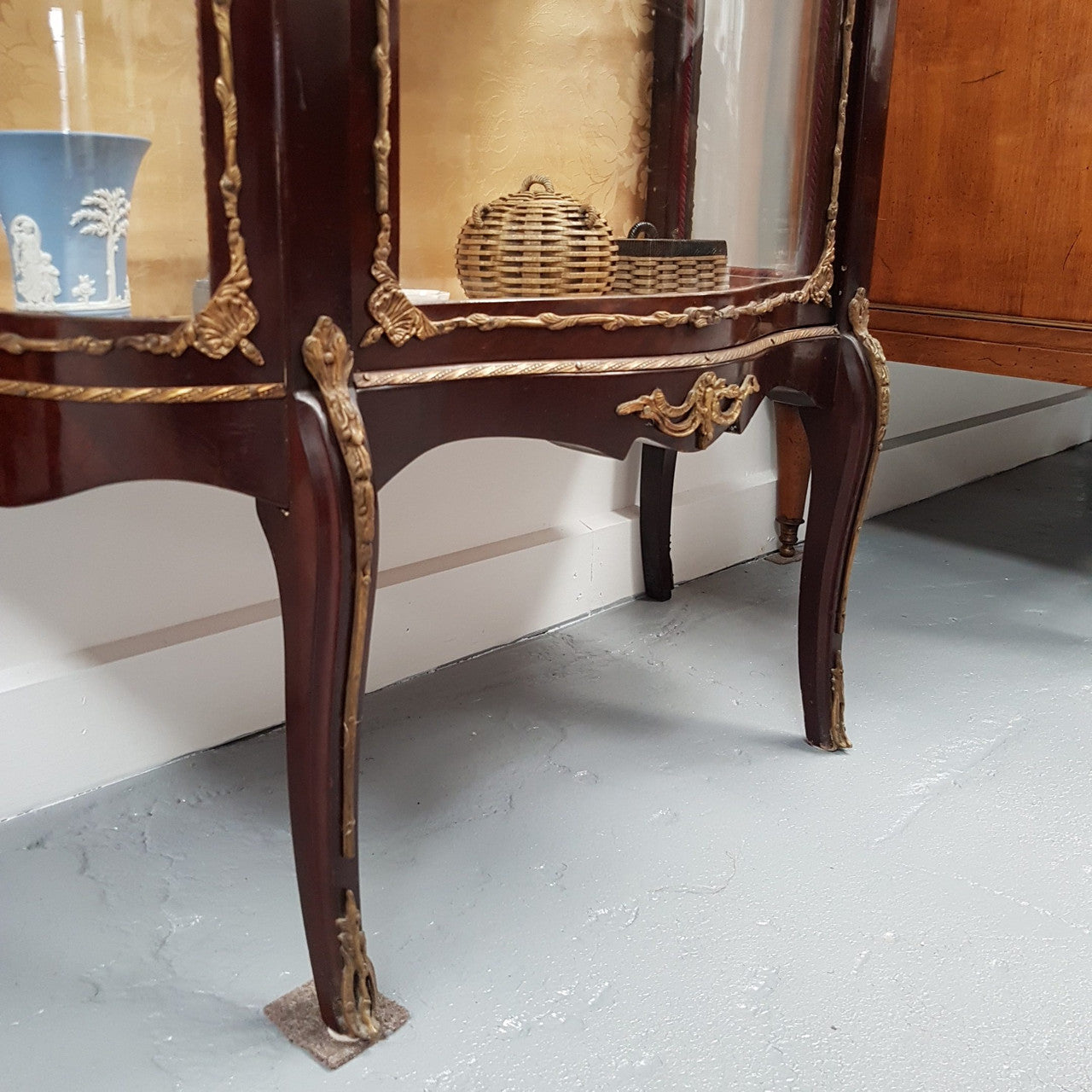 French Louis XV Style Mahogany Vitrine