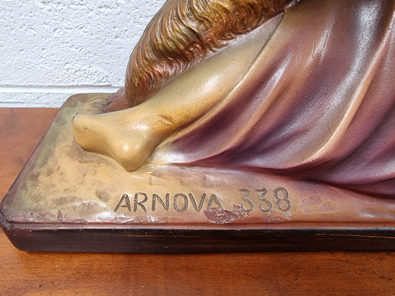 Appealing Art Deco Statue of a Woman & Two King Charles Spaniel Dogs