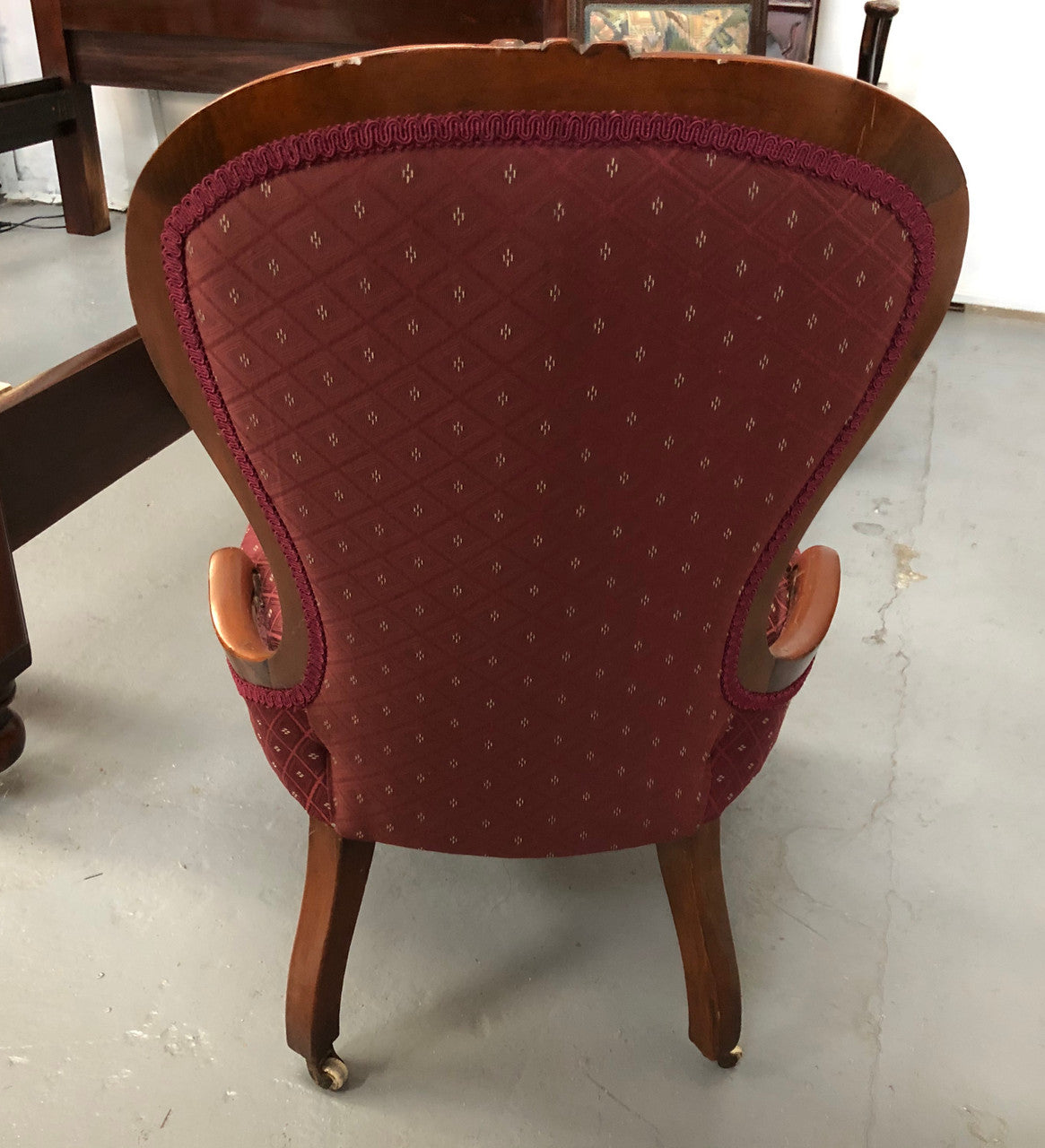 Victorian Mahogany Upholstered Bedroom Chair