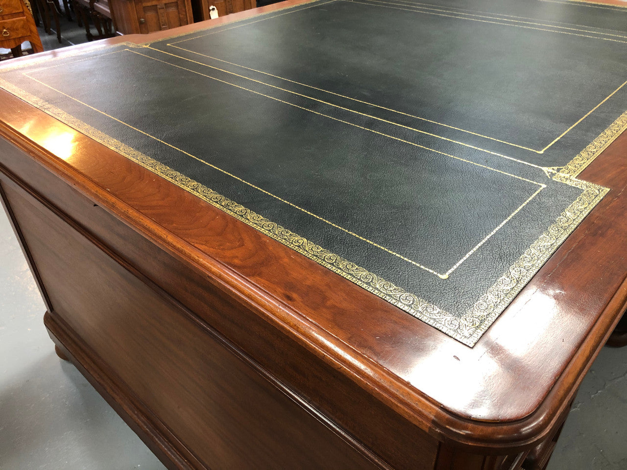 Superb Late 19th Century French Walnut Partners Desk
