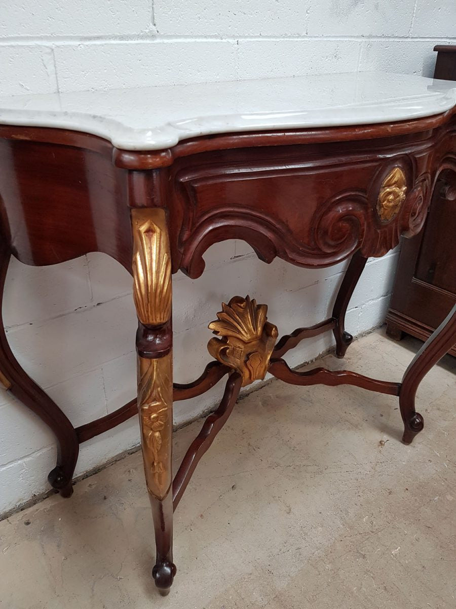 French Louis XIV Style Mirror And Console