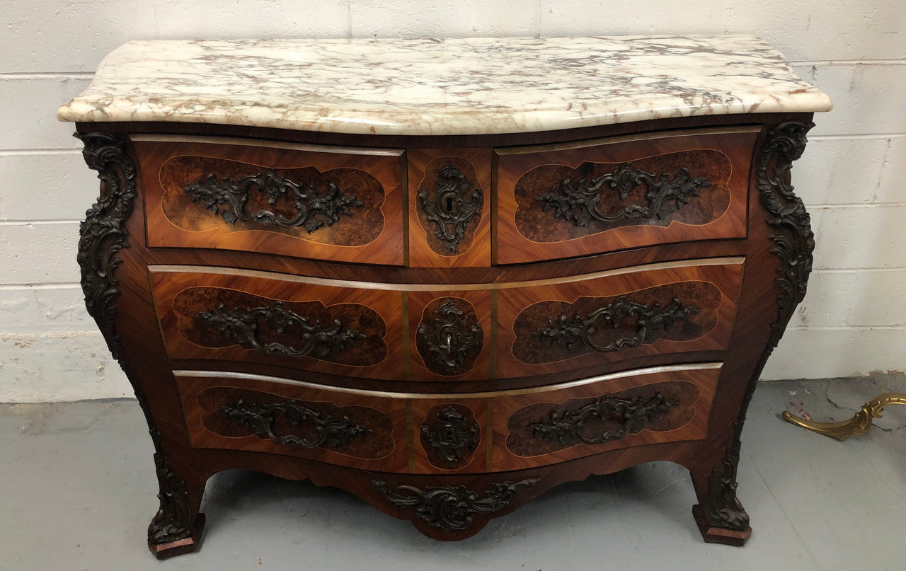 Antique French Louis XV Style Bombe Commode