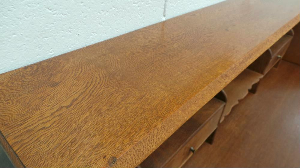 French Oak Secretaire Desk