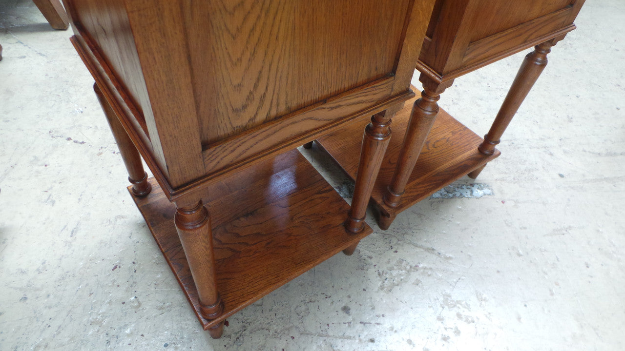 Pair of French Oak Bedside Cabinets-8