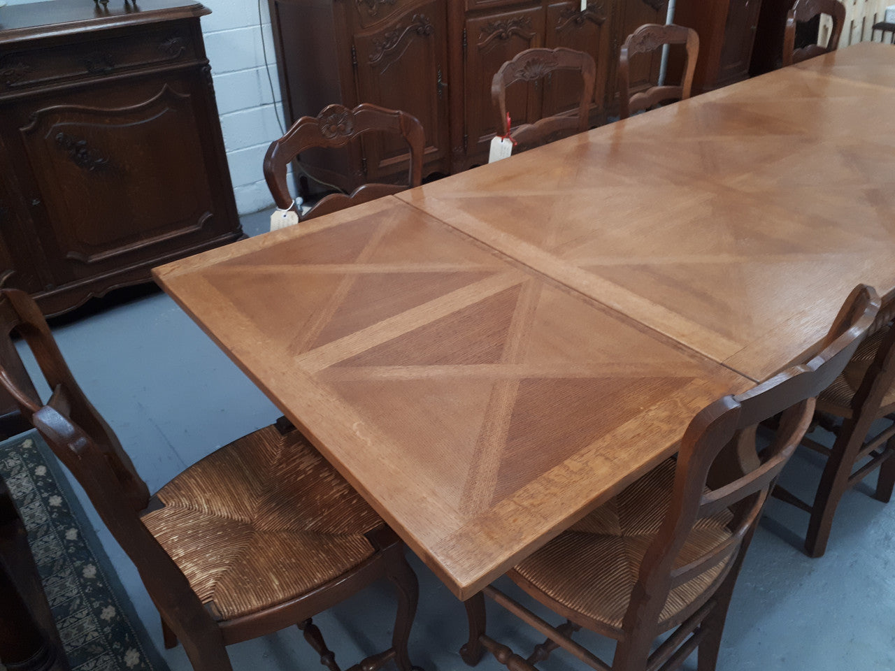 French Oak Spanish Style Extension Table