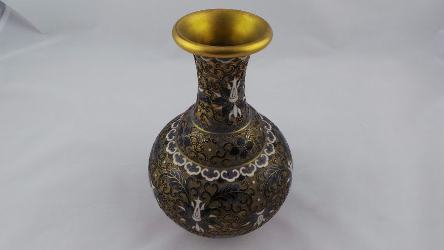 Japanese Cloisonne Vase On Stand