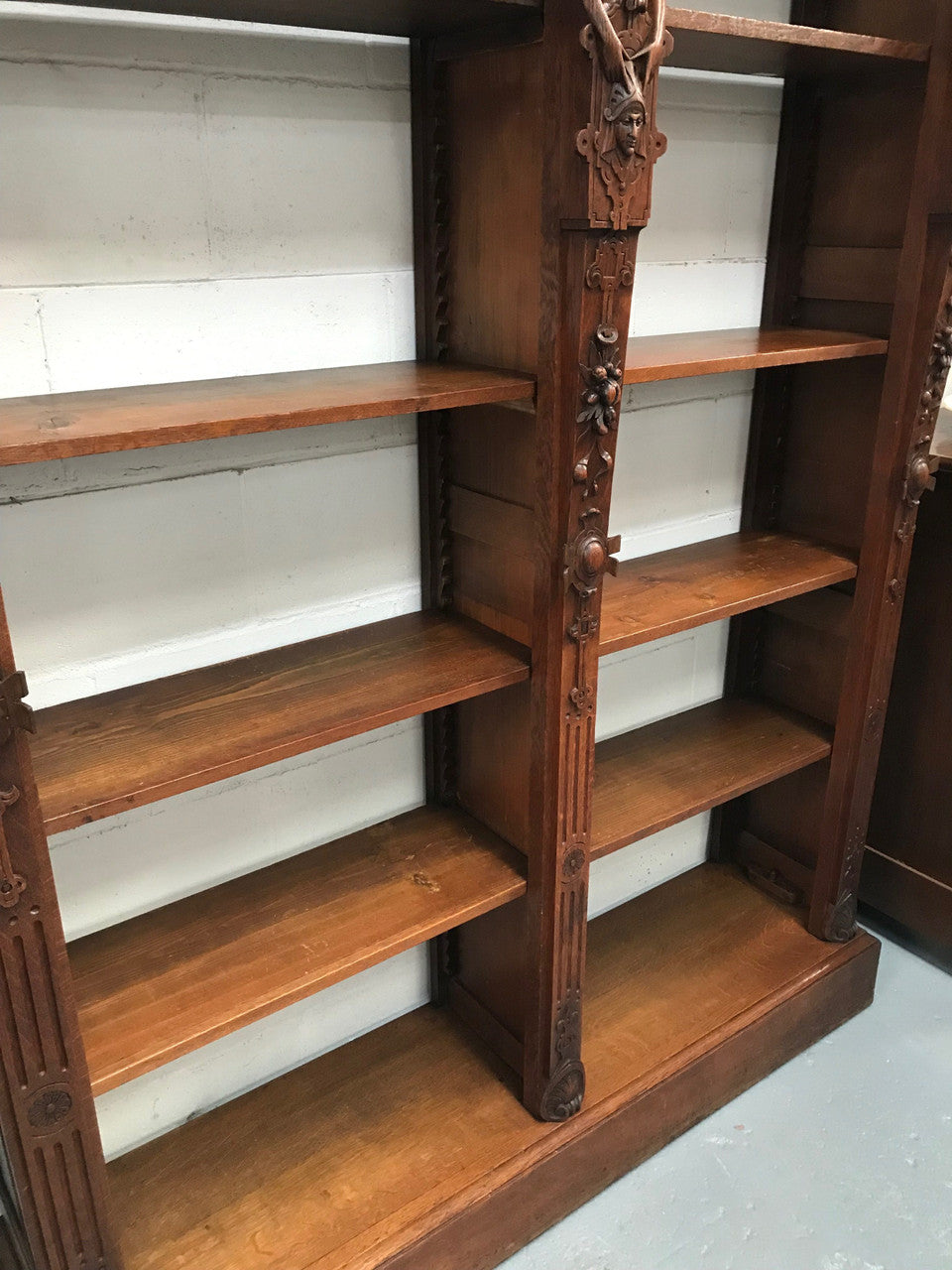 Antique 19th Century French Beautifully Carved Open Bookcase