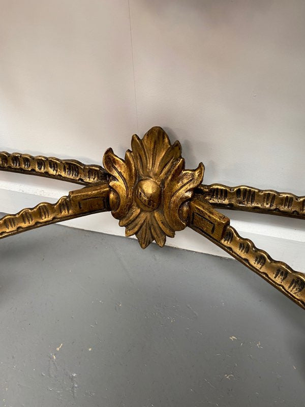 Antique French Louis XV style marble top console table & mirror set. Circa 1900 and it is in very good original condition.