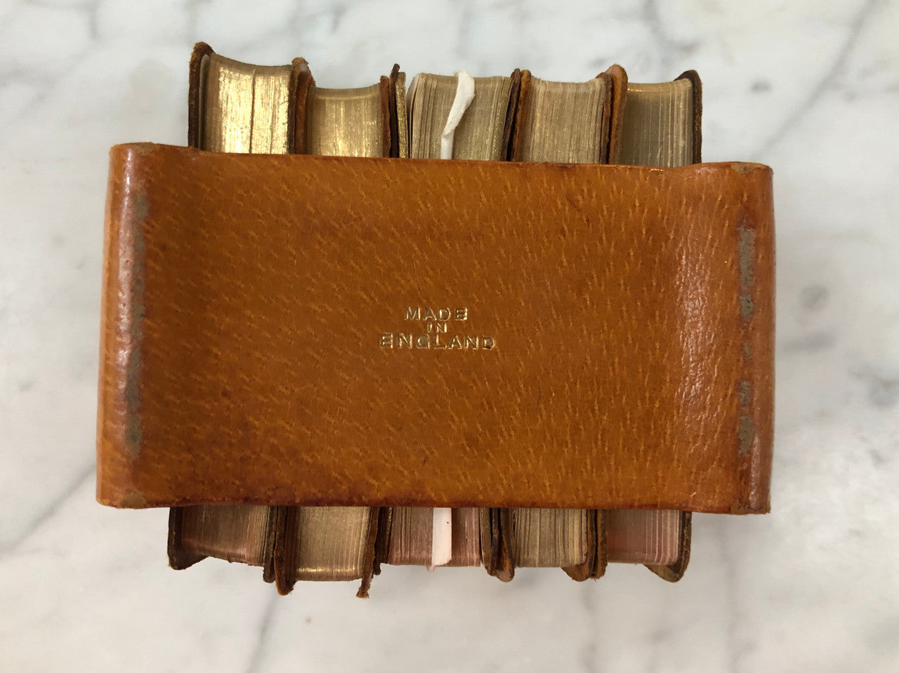 Vintage Pigskin Set Of Five Dictionaries-Translation Books