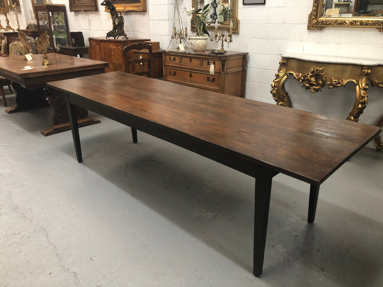 Early 19th Century French Farmhouse table. In detailed original condition.