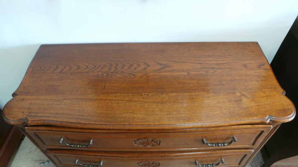 3 Drawer French Oak Louis XV Style Commode