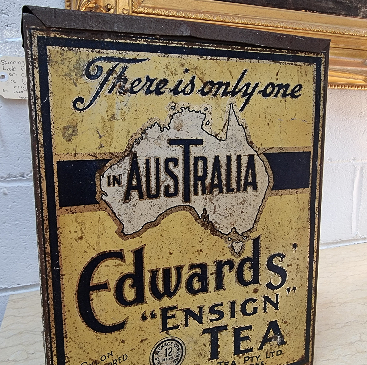 Australian Ensign Edwards Tea tin with lift up lid. In good original condition.