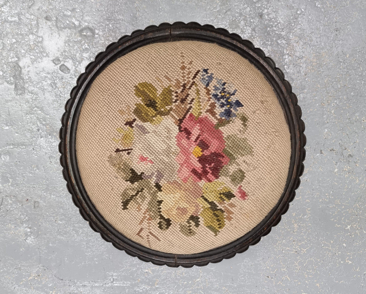 Just arrived is this gorgeous Edwardian floral tapestry foot stool in good original condition.
