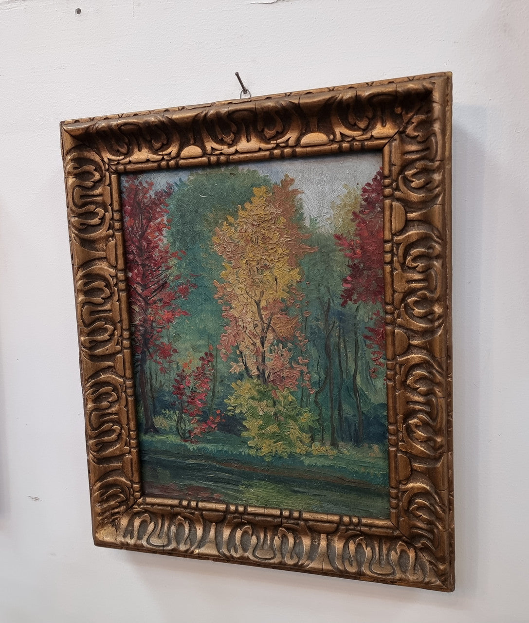 Pair of gilt framed French impressionist oil on board paintings. In good original condition. Circa 1920.