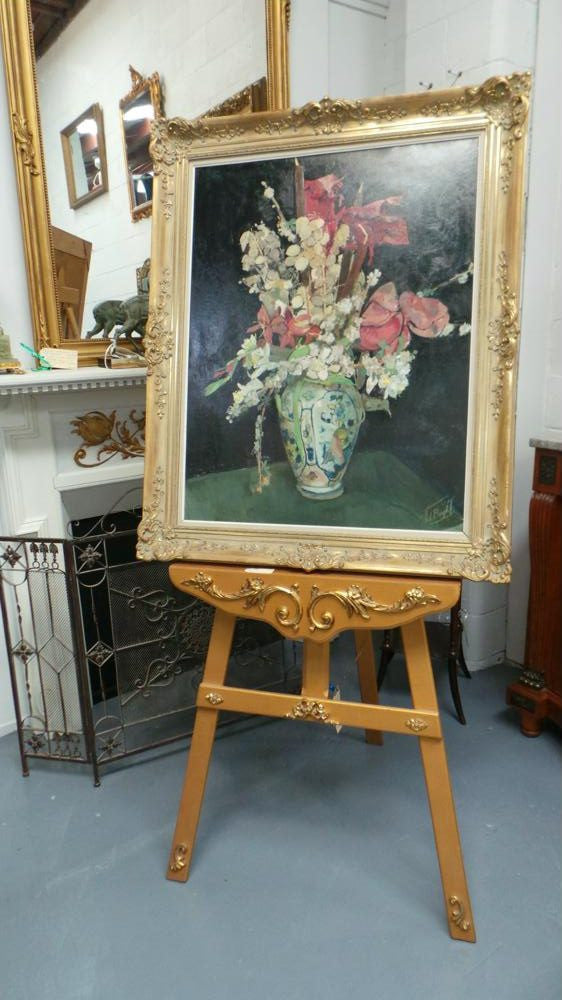 Impressive Belgium Still Life Oil On Board