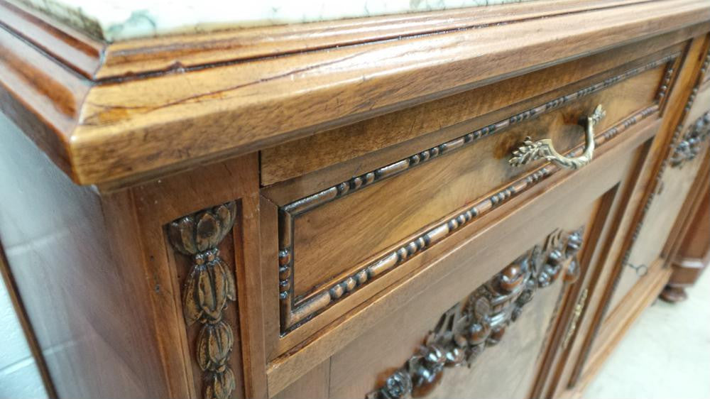 French Burr Walnut Buffet