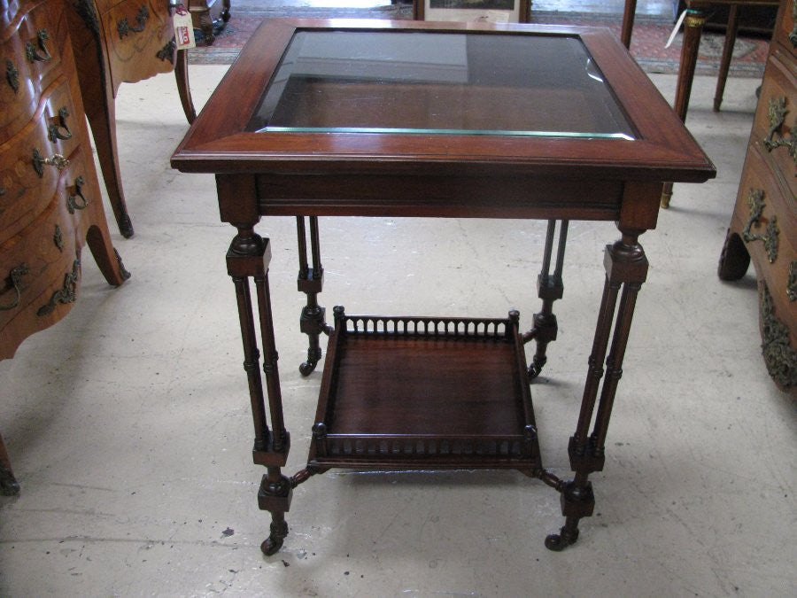 Mahogany Glass Top Display Cabinet
