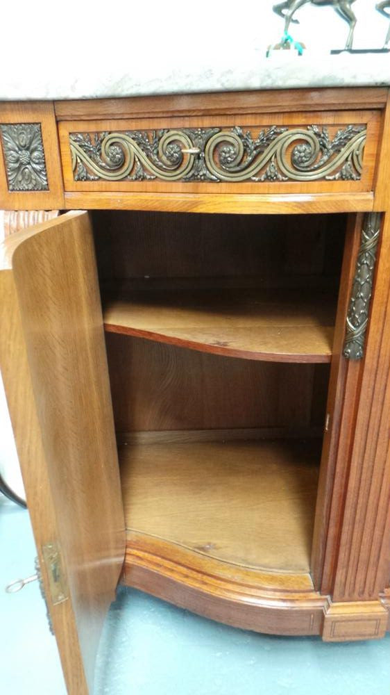 Pair of French Art Deco Oak Inlaid Cabinets