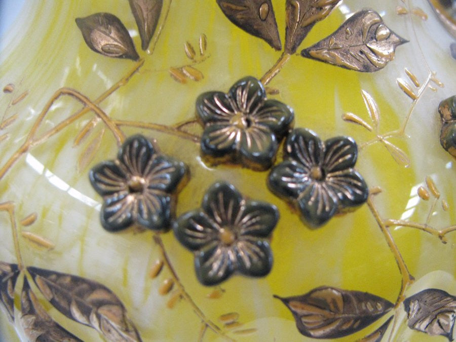 Victorian Moser Style Glass Vase