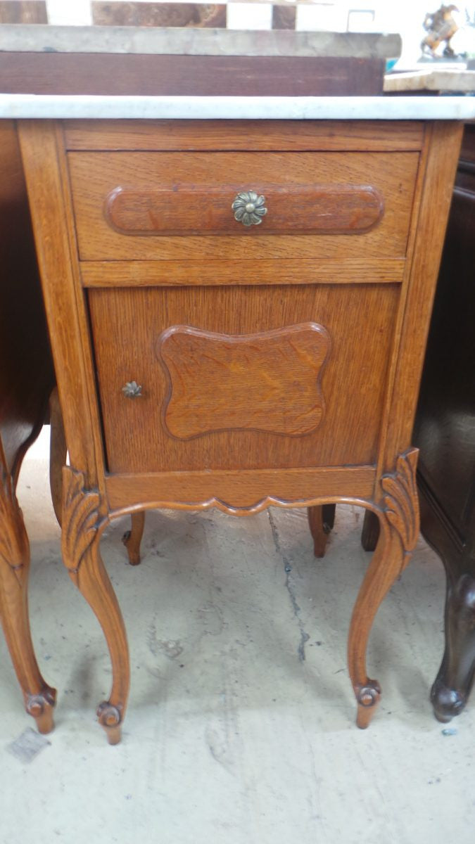 Pair of French Oak Bedside Cabinets-7