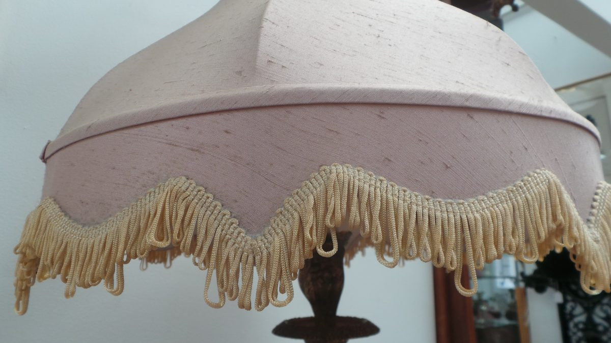Vintage Table Lamp With Pink Shade