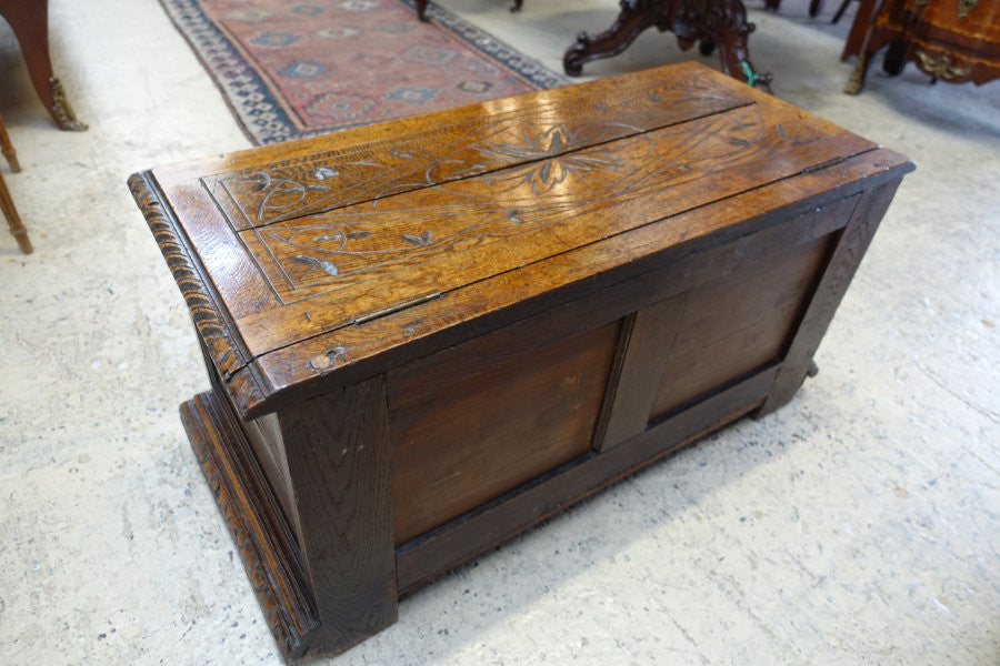 Antique French Oak Coffer-Blanket Box