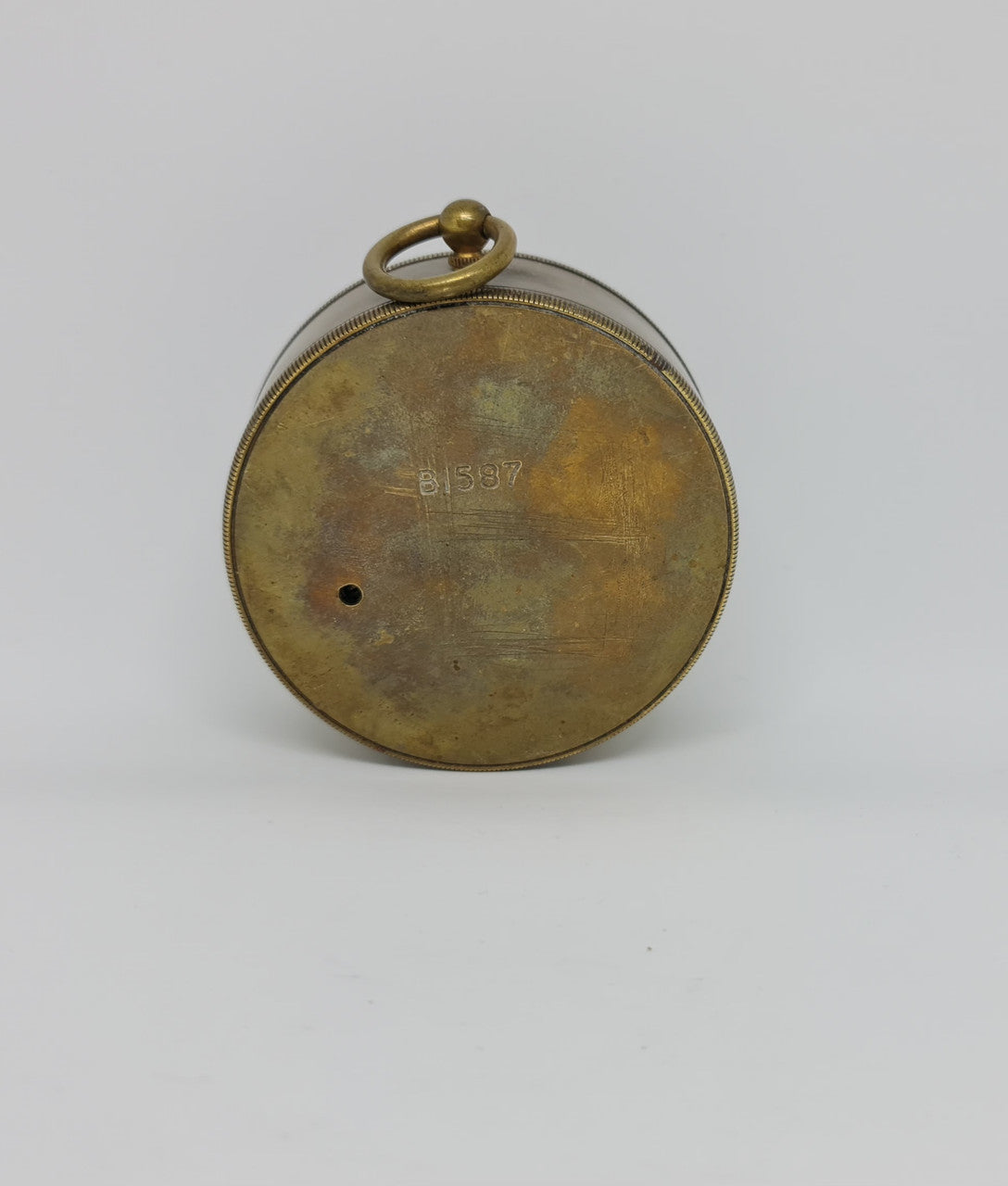 Interesting Antique travelers altimeter/ barometer by Boettger Adelaide. Marked B1587. British made, with a heavy brass case. In amazing original condition.