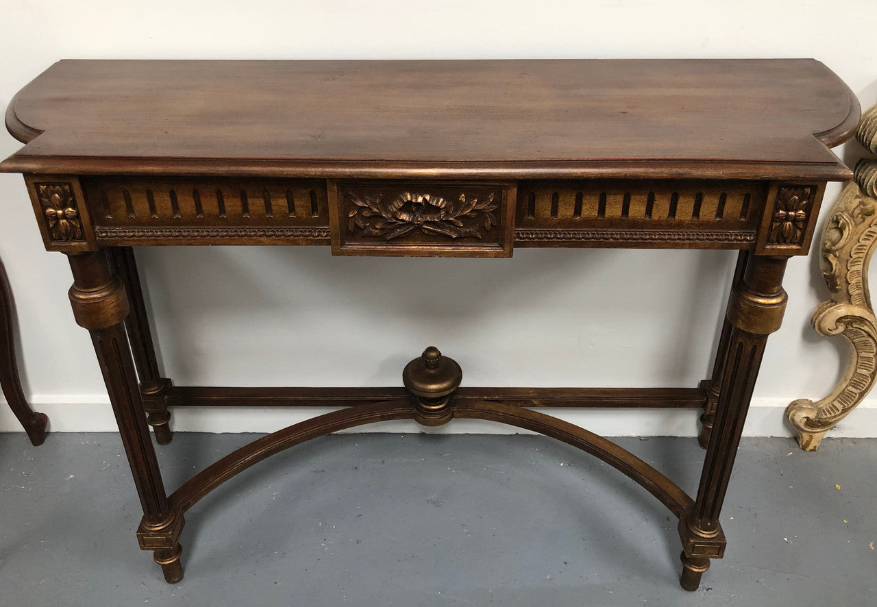 Hard to find 19th Century Louis XV gilded walnut console table in very good condition.