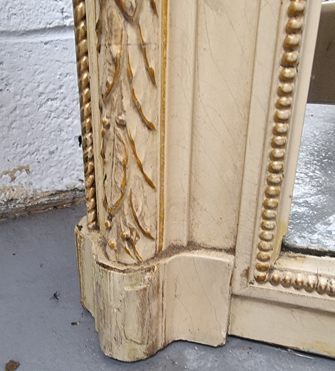 French 19th Century Napoleon III Style Grand Painted & Gilded Mirror