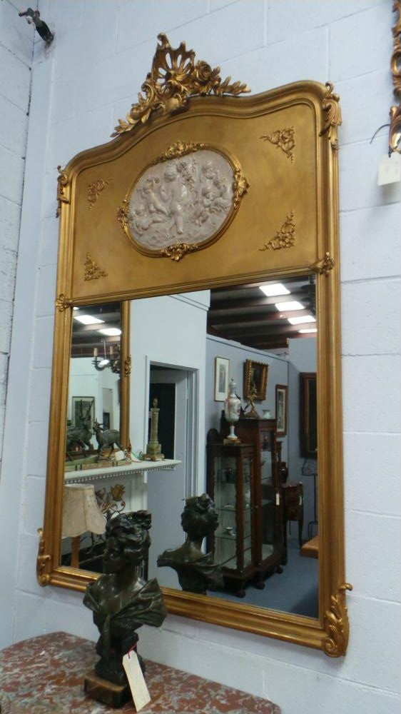 French Gilt Trumeau Mirror