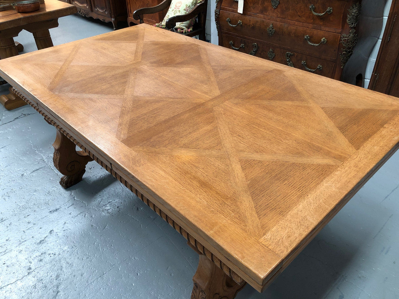 French Oak Spanish Style Extension Table