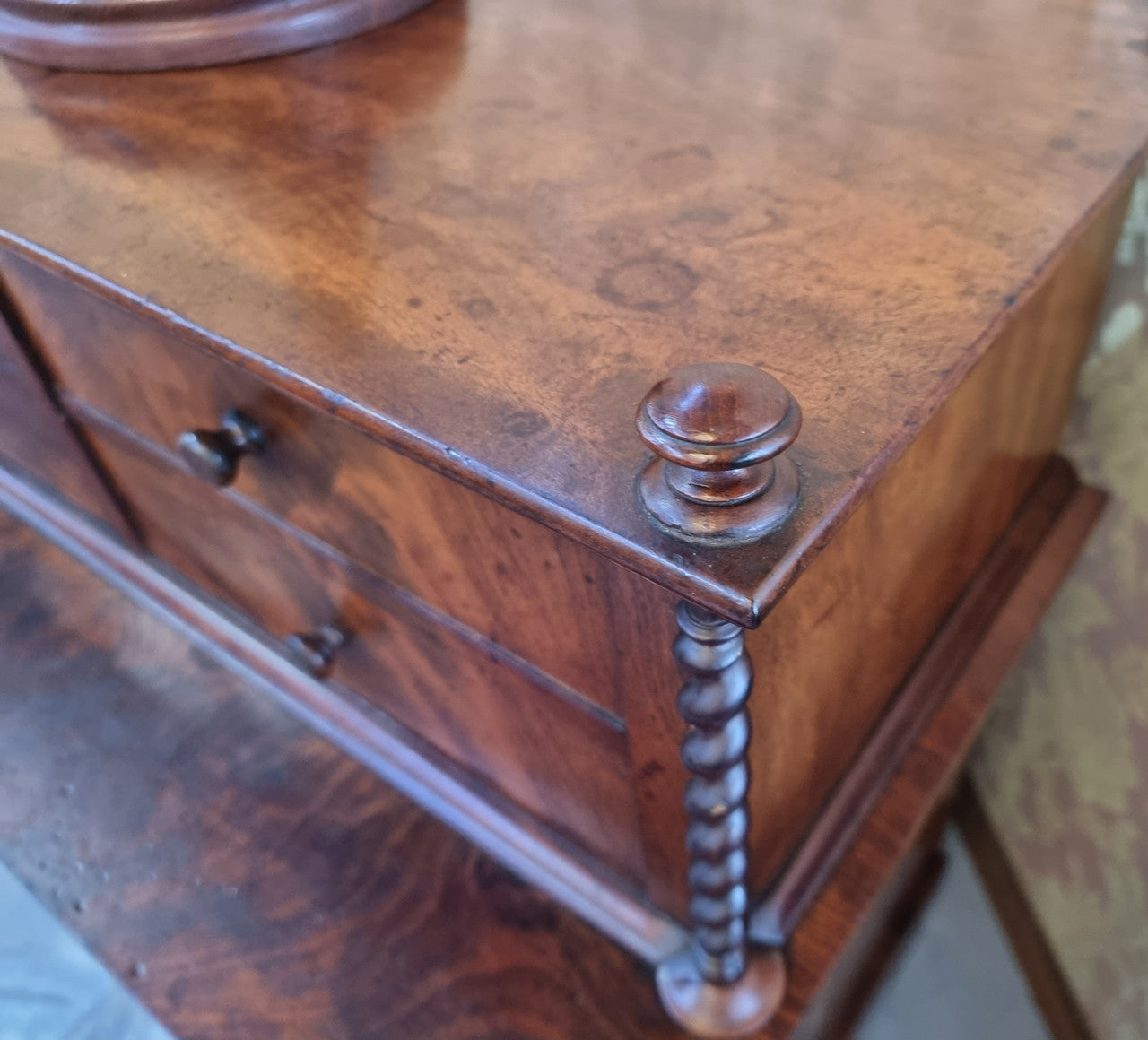 Rare Georgian Flame Mahogany Miniature Chest on Chest