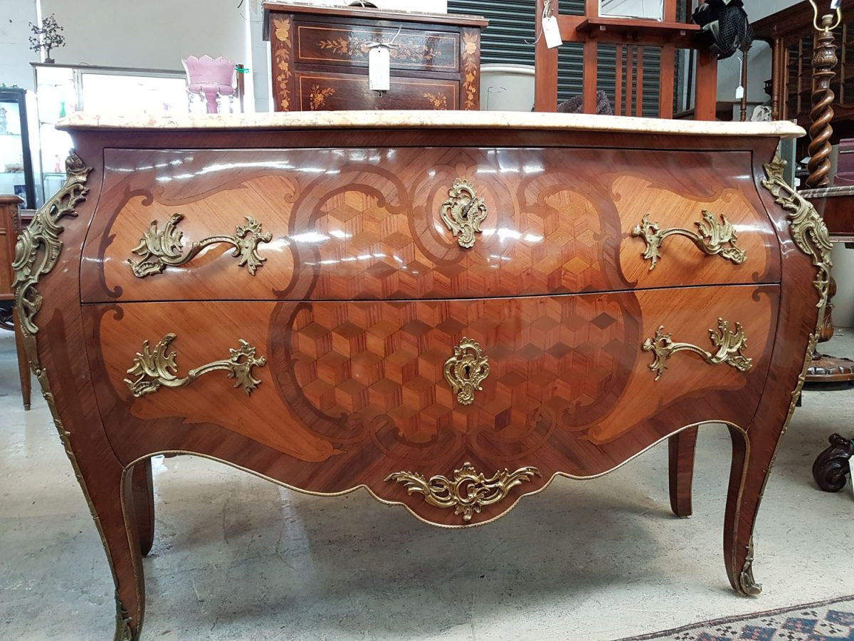 French 19th Century Parquetry Inlaid Commode
