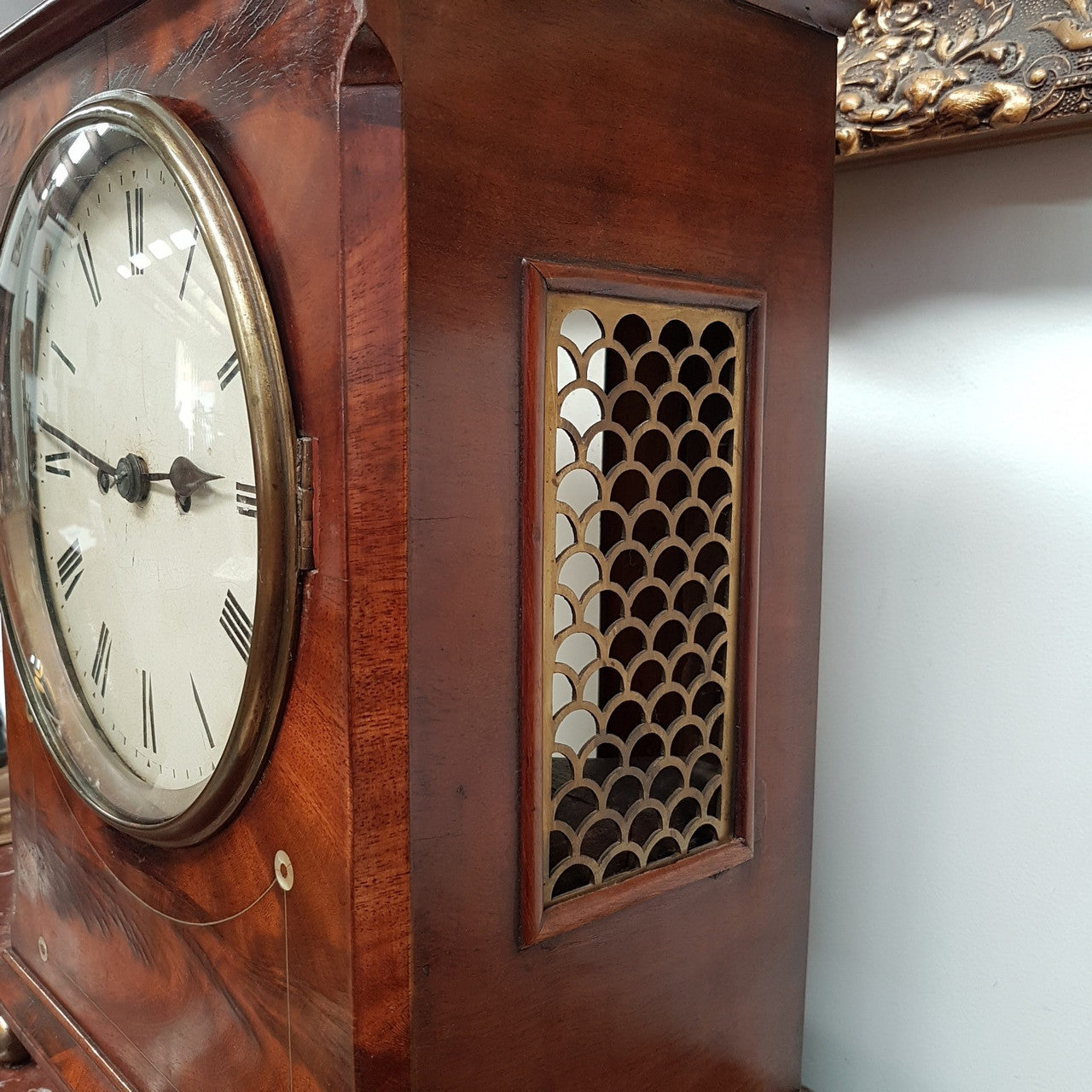 Georgian Flame Mahogany Bracket Clock