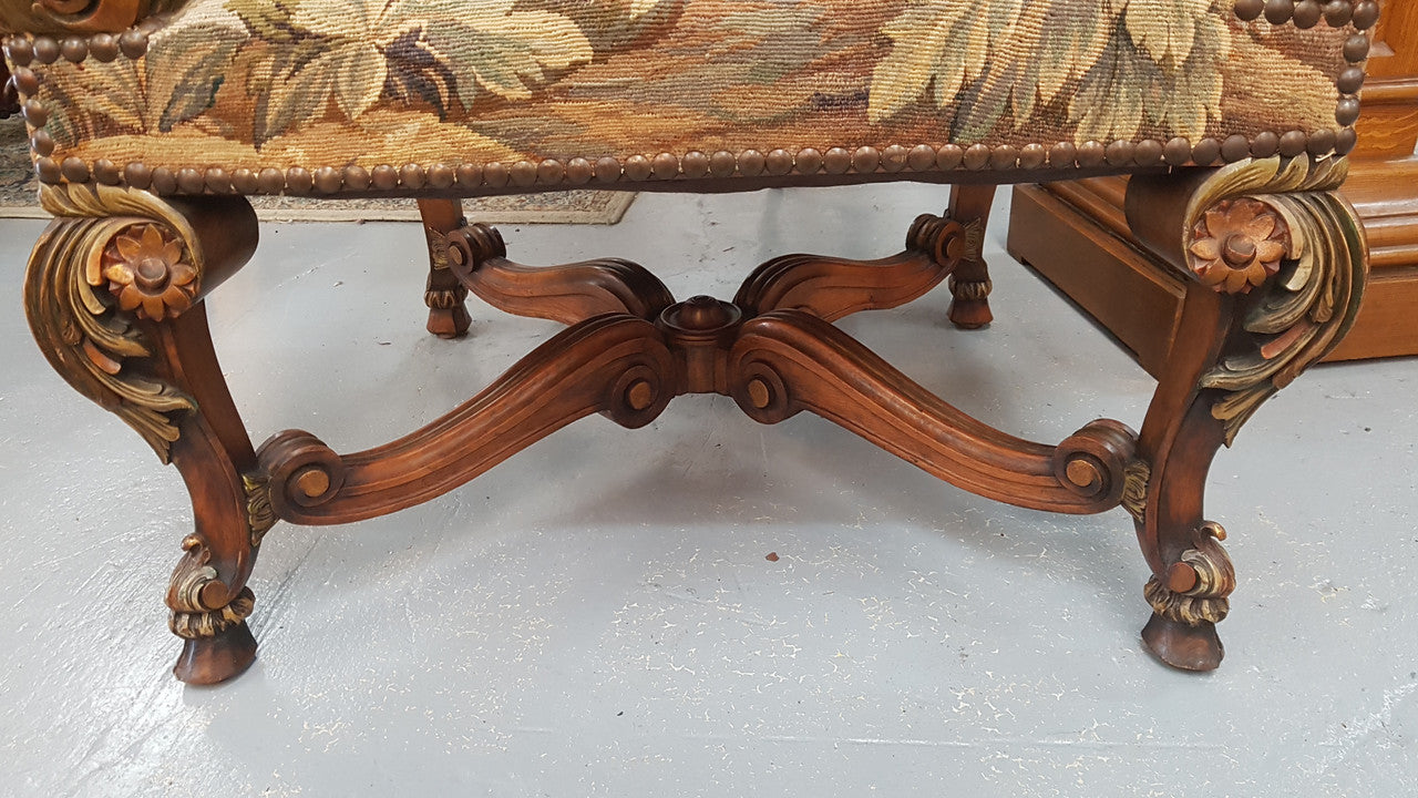 A sensational French walnut carved chair