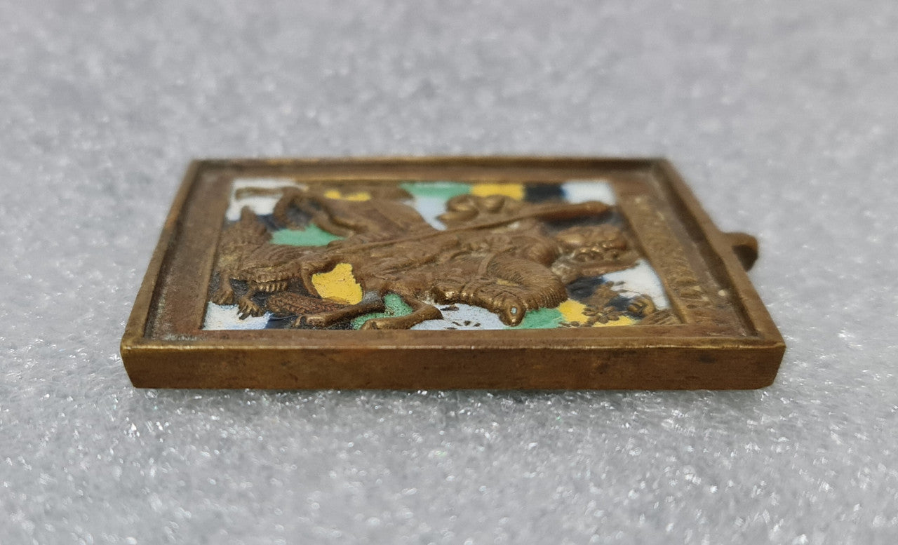 Interesting Russian metal and enamel icon of St George 19th Century. In good original condition.