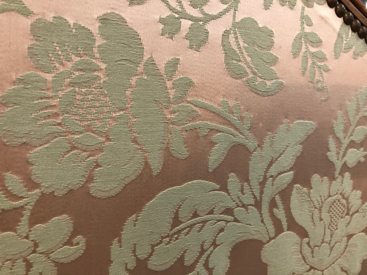 Rare Antique French Walnut Louis XVI "Silk Brocade Fabric" three fold screen. The fabric is in good overall condition with some minor wear and tear.